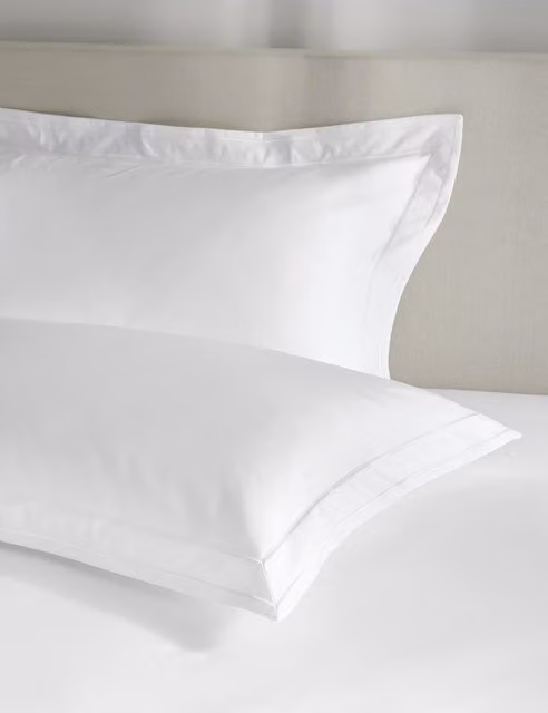 M&S 2 Pack Egyptian Cotton 1000 Thread Count Oxford Pillowcases in White