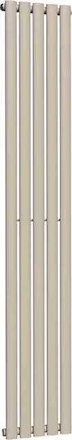 Lux Heat Oval Coloured Vertical Radiator in Moon Dust, H 180 cm x W 30 cm