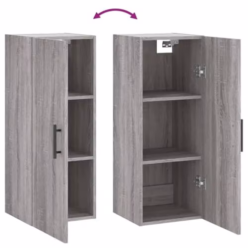 vidaXL Modern Wall Mounted Cabinet in Grey, W/D/H: 34.5 x 34.0 x 90.0 cm – 3