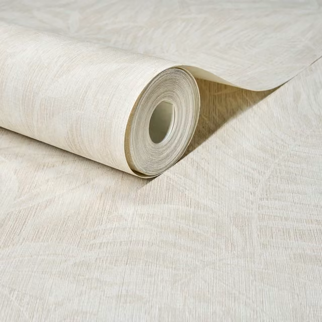Grandeco Botanical Tropical Palm Leaf Wallpaper in Beige