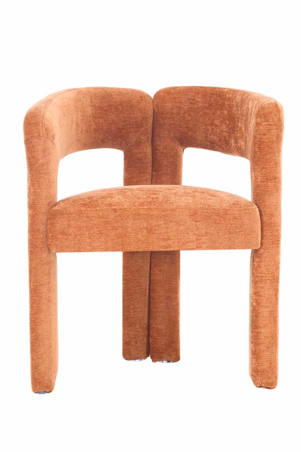 Living and Home Orange Chenille Upholstered Tub Accent Chair with Armrests – 2