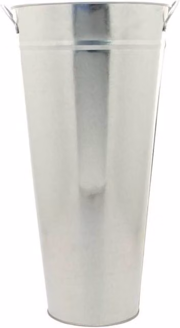 KDMD Silver Galvanised Vase with Ears, Height: 55 cm