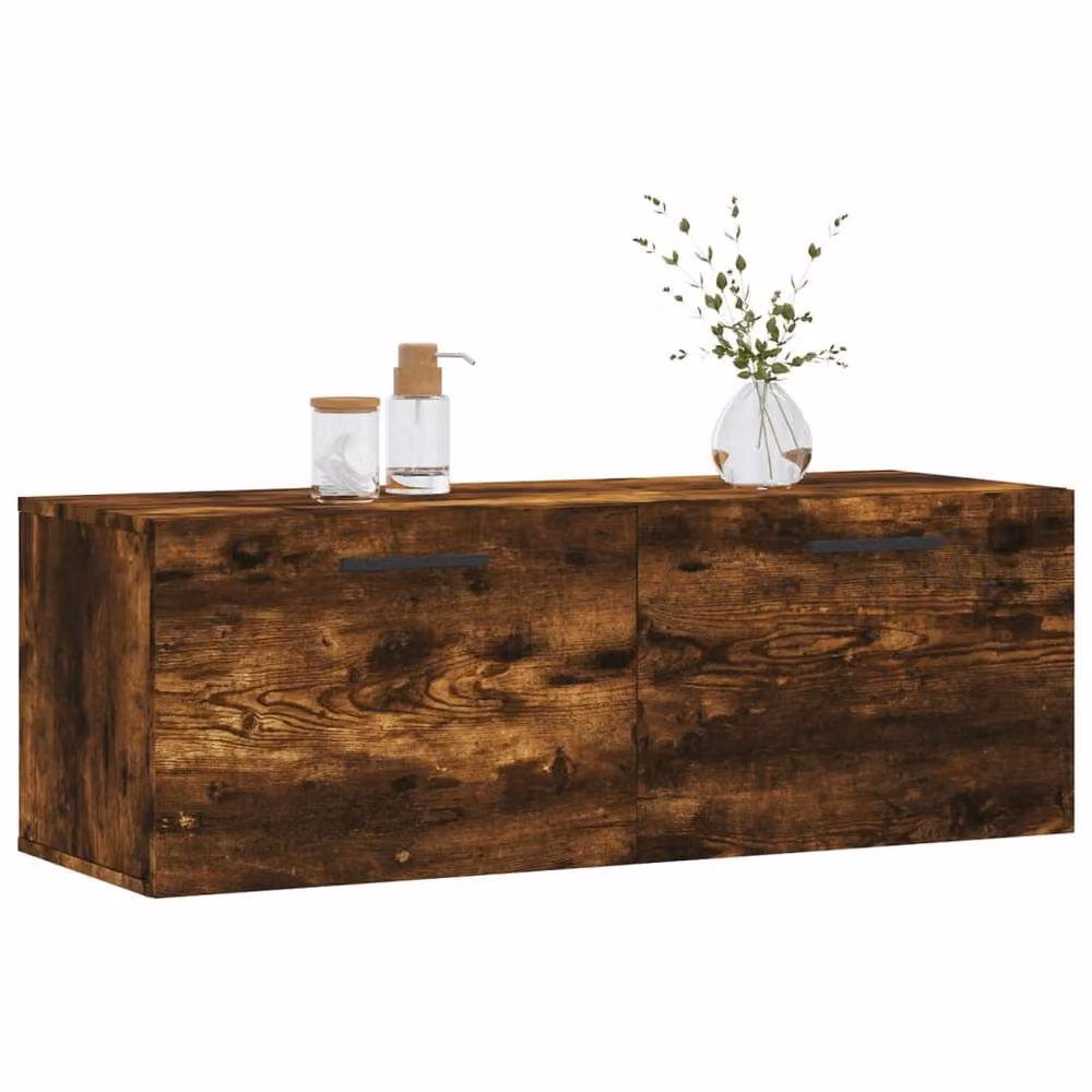 Berkfield Home Smoked Oak Wall Cabinet in Brown, W/D/H: 100 x 36.5 x 35 cm – 3