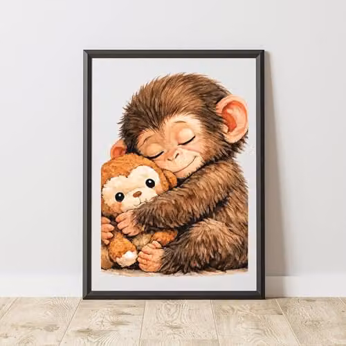 60 Second Makeover Punch The Baby Monkey Motivational Wall Art Poster, Multicolour, A3