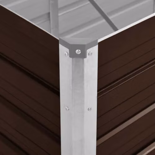 vidaXL Brown Galvanised Steel Garden Raised Bed W: 100 cm, D: 40 cm, H: 77 cm – 3