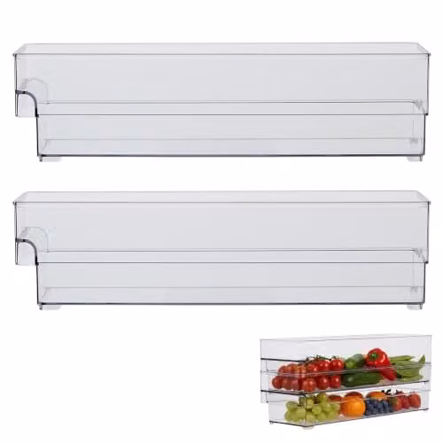 Orsina Set of 2 Transparent Plastic Fridge Organisers