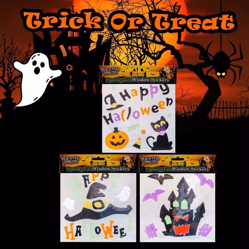 VFM e-Store Halloween Gel Window Stickers, Multicolour, 3 Pack – 2