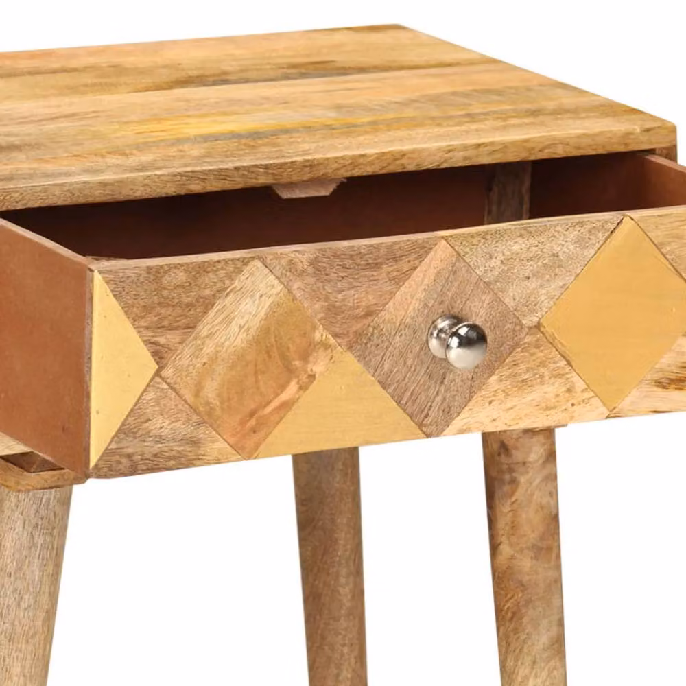 Berkfield Home Bedside Cabinet in Brown Solid Mango Wood, W/D/H: 43 x 30 x 58 cm – 2