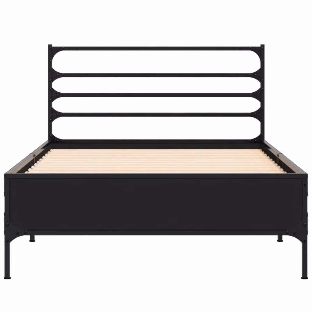 Berkfield Home Modern Black Bed Frame W/D/H: 90 x 200 cm – 3