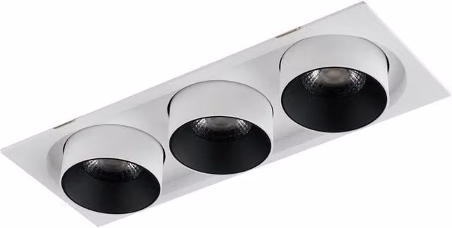 Netlighting Outsider Adjustable Triple Recessed LED Downlight in White, 3000K Warm White