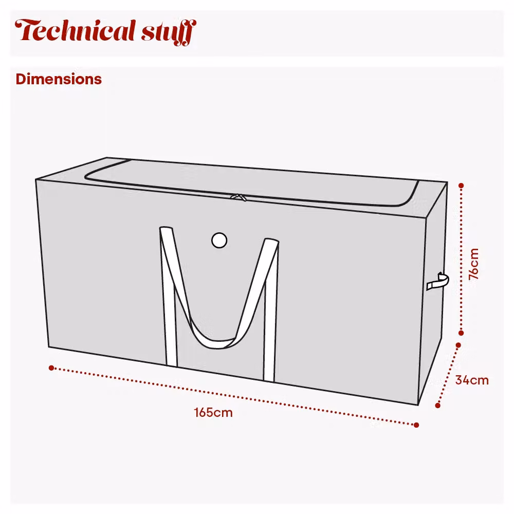 Christmas Village 9ft Premium Christmas Tree Storage Bag, Grey (H 165.0 x W 76.0 x D 34.0 cm) – 6