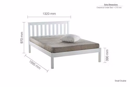 Birlea Denver Lacquered White Solid Pine Bed Frame, 120 x 200 cm – 2