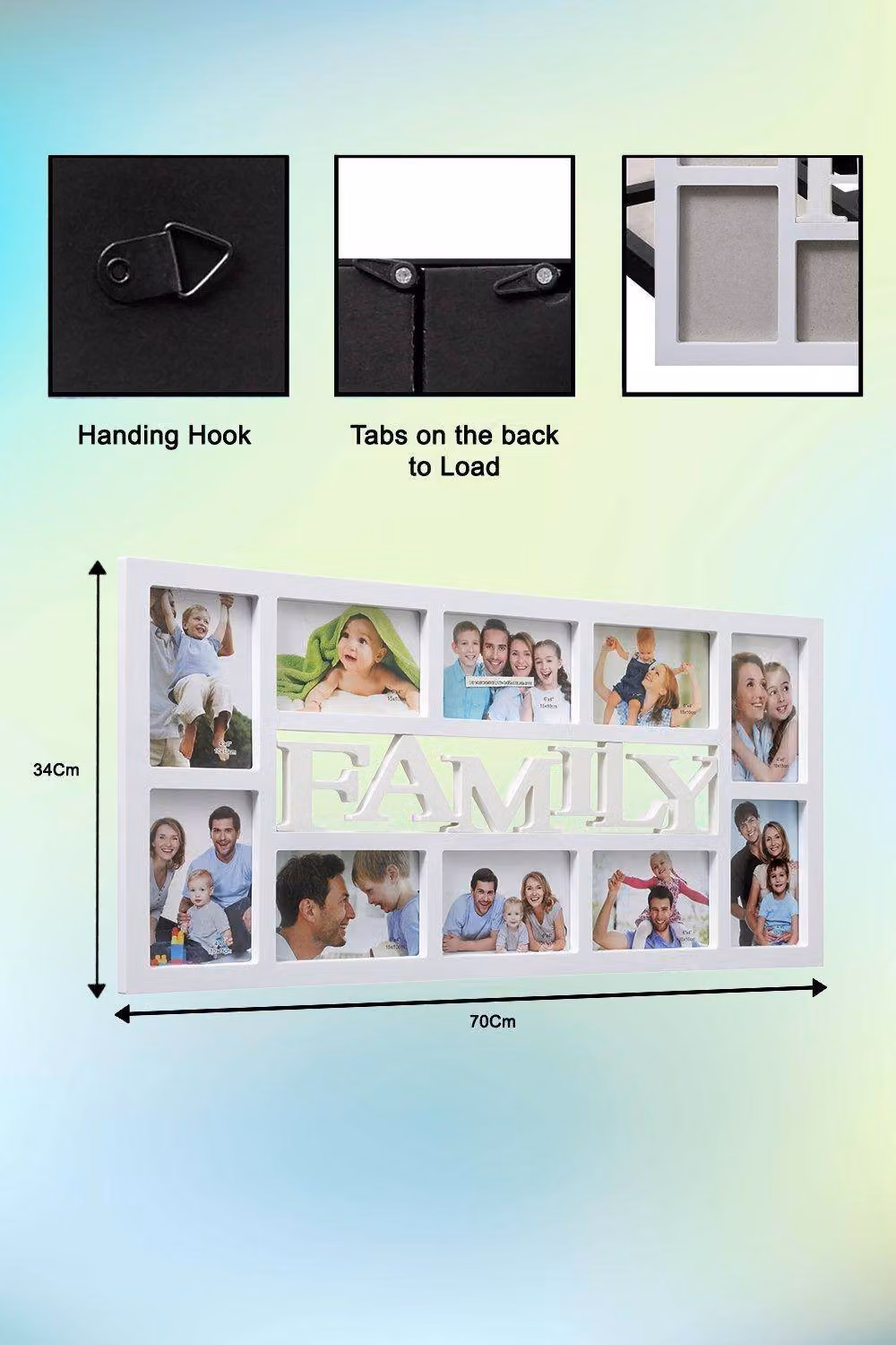 Arpan Multi Aperture Modern White Plastic Wall Photo Frame – 2
