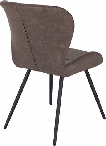 Seconique Quebec Set of 4 Brown Synthetic Leather Dining Chairs – 6