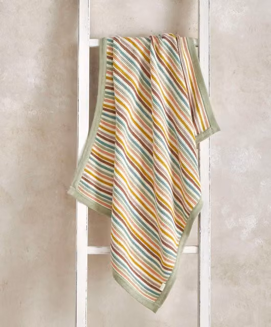 Mamas & Papas Multicolour Striped Knitted Cotton Baby Blanket