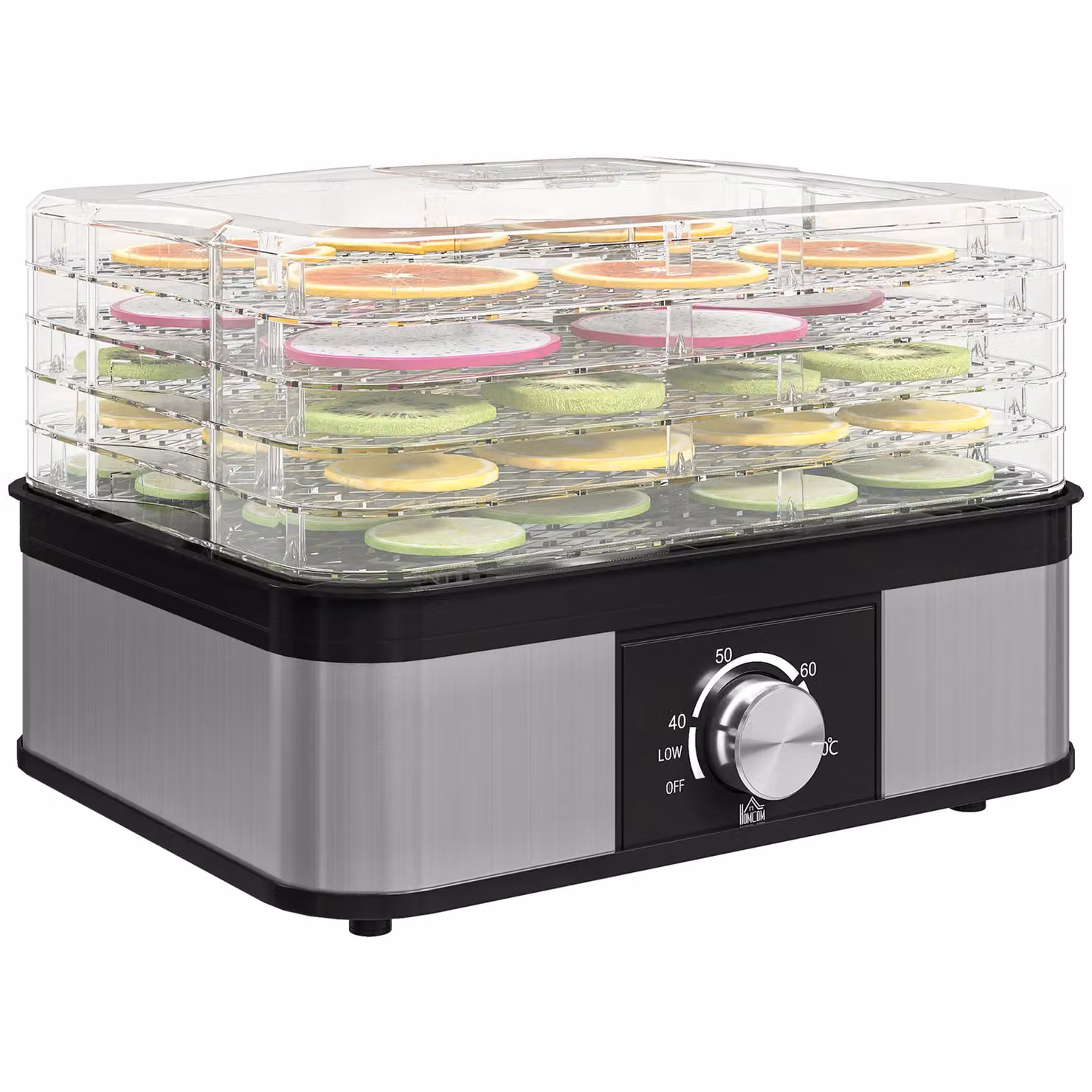 HOMCOM 5-Tier Food Dehydrator with Digital Display and Timer, 245W, Black – 2