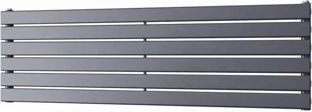 UK Radiators Typhoon Axis Anthracite Horizontal Designer Radiator, W: 140 cm, H: 40.8 cm