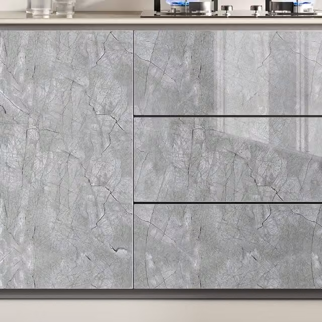 Lifeideas Self-Adhesive PVC Wallpaper with Grey Marble Effect