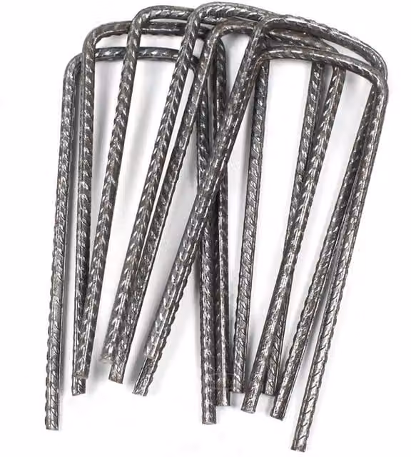 Actiasgear 100pcs Galvanised Heavy Duty Fencing U Nails, Silver, 20mm