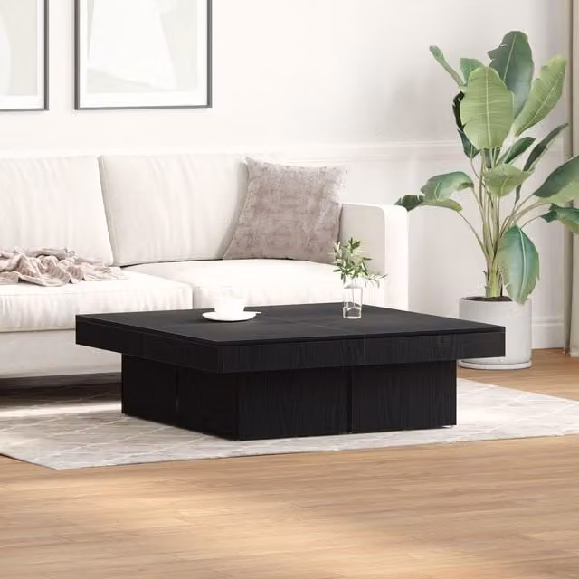 Berkfield Home Black Oak Coffee Table, W/D/H: 90 x 90 x 28 cm – 1