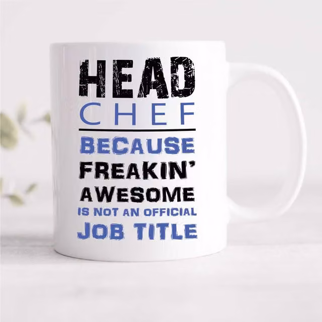 60 Second Makeover Head Chef Blue and White Ceramic Novelty Mug – 1
