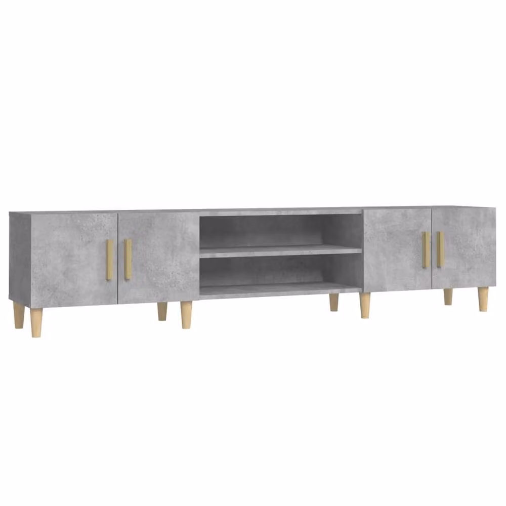 Berkfield Home TV Cabinet in Concrete Grey, W/D/H: 180 x 31.5 x 40 cm – 2