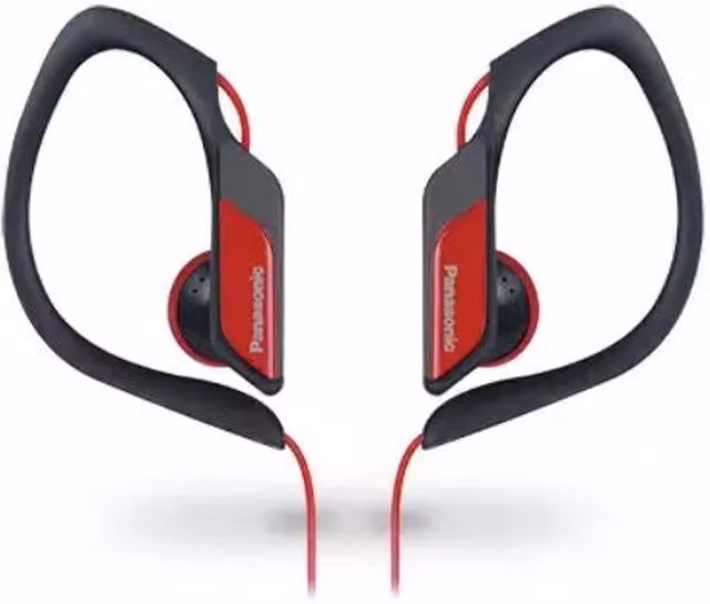 Panasonic RP-HS34E Water Resistant Sports In-Ear Headphones, Red