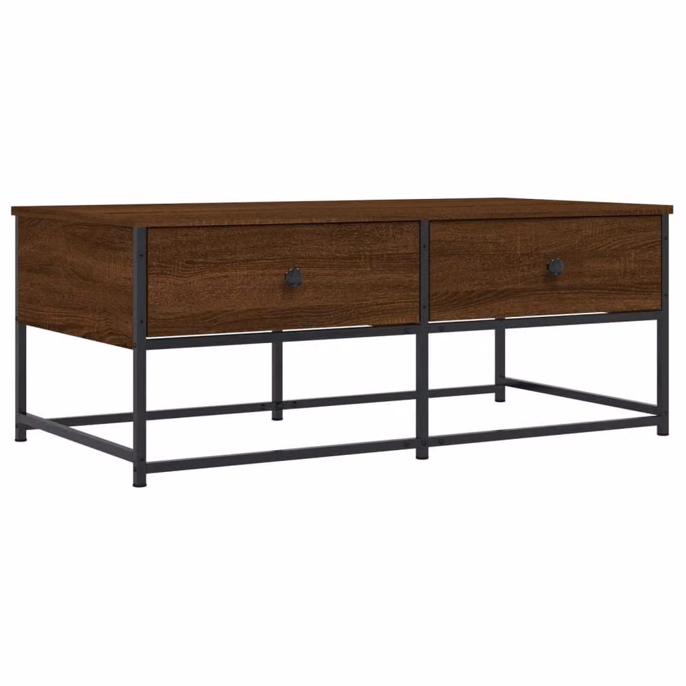 Berkfield Home Decorative Coffee Table in Brown Oak, W/D/H: 100 x 51 x 40 cm – 2