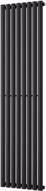 UK Radiators Omeara Black Elliptical Tube Vertical Designer Radiator, H 180 cm x W 46.4 cm – 1