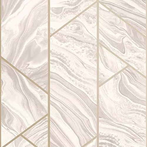 Rasch Marble Geometric Abstract Metallic Glitter Textured Wallpaper in Pink, Gold and Grey