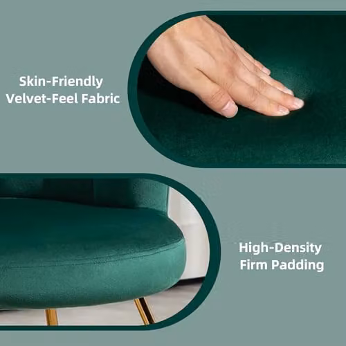 HOMCOM Modern Velvet Tufted Tub Armchair in Green – 3