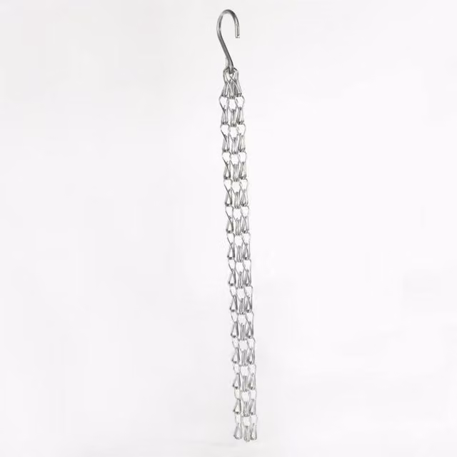 KDMD Silver Metal Chain for 50cm Round Hanging Baskets, 15 Pack