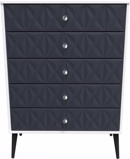 Ready Assembled 2 U Toledo 5 Drawer Chest in Dark Blue – 1