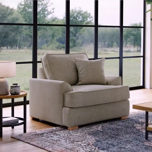 The Great Sofa Company Ophelia Chenille Fabric Armchair in Stone – 1