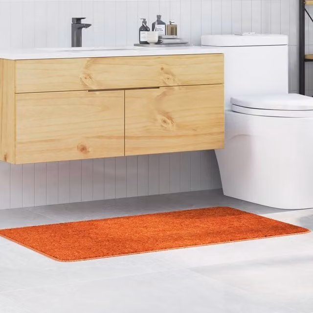 Berkfield Home Rectangular Non-Slip Bath Mat in Orange, W: 70 cm, L: 120 cm – 1