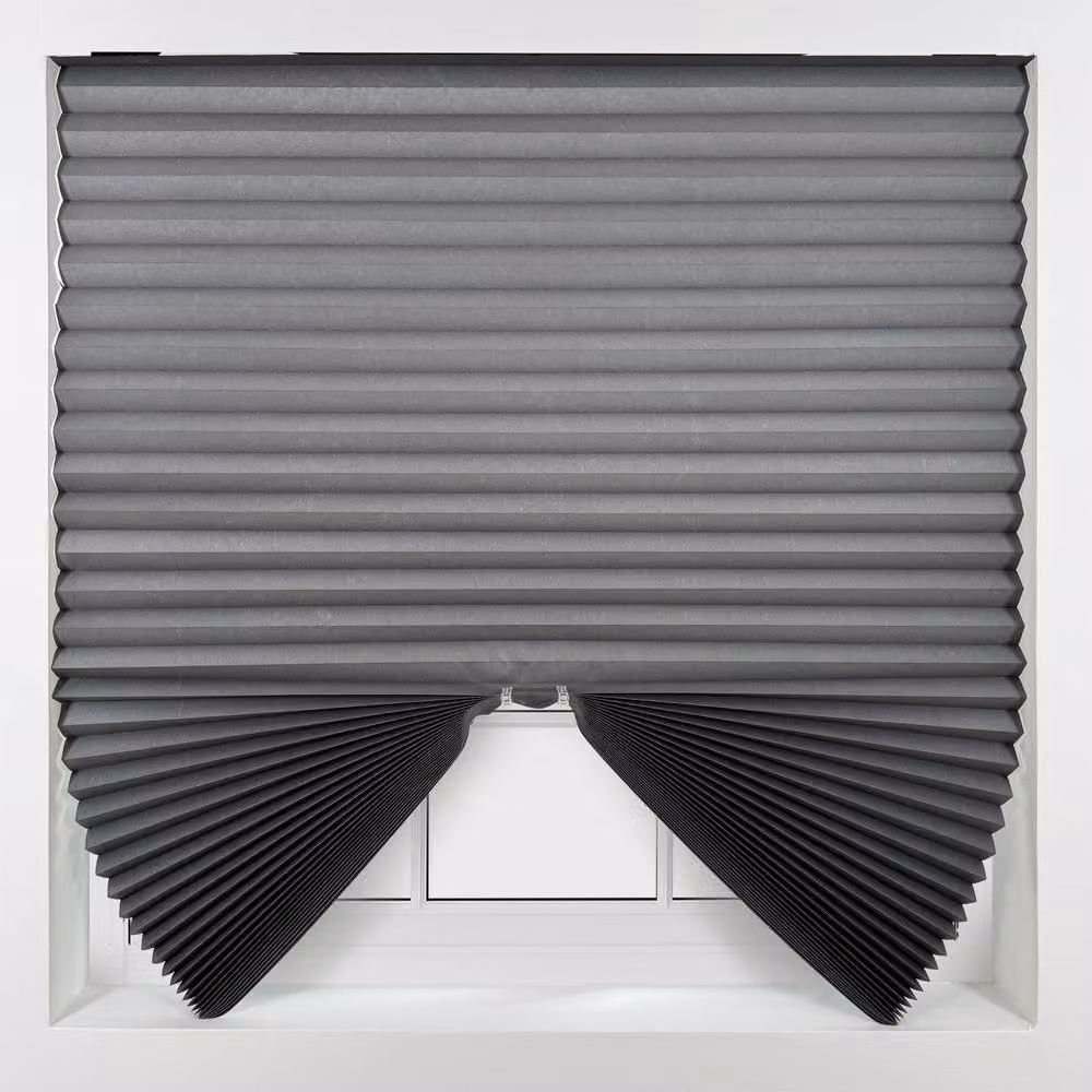 FURNISHED Grey Single Pleat Stick On Blackout Blinds, Width: 85 cm, Height: 210 cm – 4