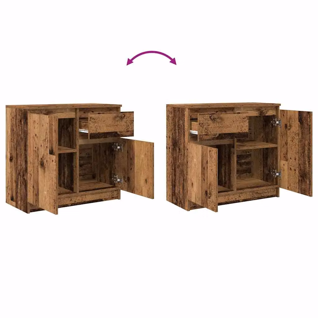 Berkfield Home Rustic Sideboard with Drawer in Brown, W/D/H: 71 x 35 x 65 cm – 5