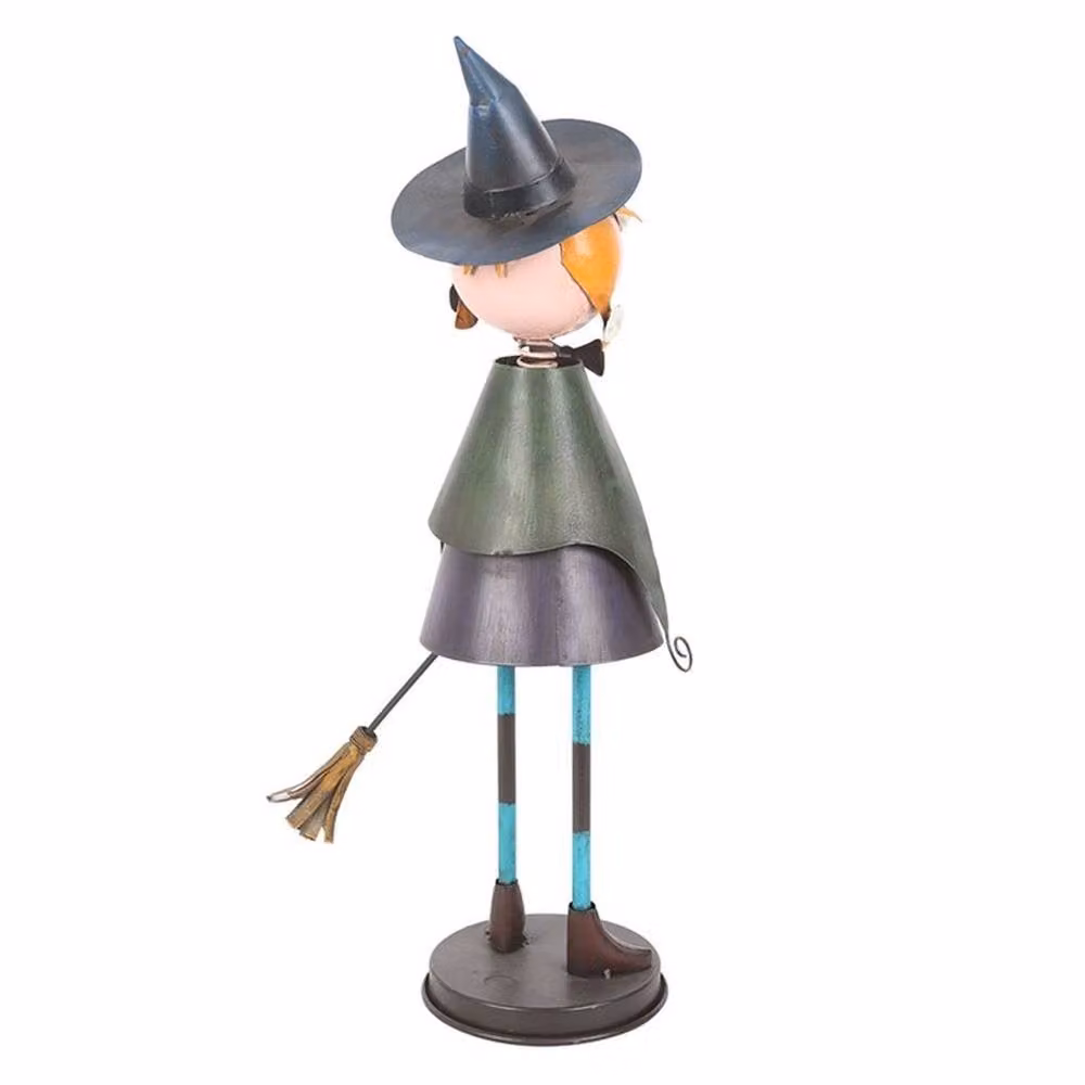 Uniqueful Multicolour Metal Witch Ornament with Broom for Tabletop Decoration – 2