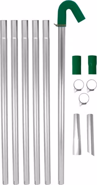 Maxblast Aluminium Gutter Vacuum Poles, 7.2m, Silver