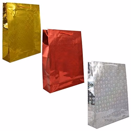 Shatchi Multicolour Holographic Paper Gift Bags, Medium Size, 100 Pieces – 2