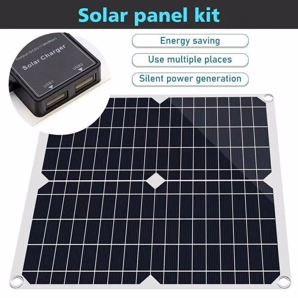 FLAVORA 200W Solar Panel Kit and 100A 12V Battery Charger Controller, Black, W: 1000 cm, H: 52 cm – 3