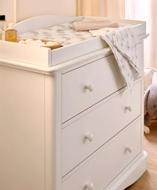 Mamas & Papas Flyn Convertible Dresser Changer in Matt White