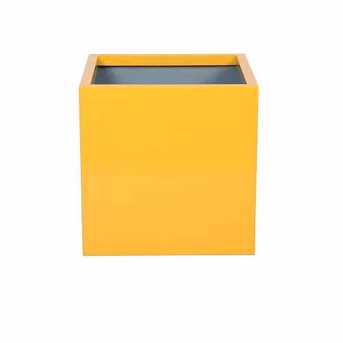 Primrose Yellow Galvanised Steel Cube Outdoor Garden Planter W/D/H: 30 x 30 x 30 cm – 2