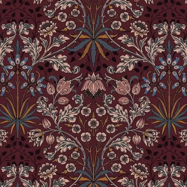 House of Hackney Hyacinth Mulberry Floral Art Nouveau Wallpaper Sample in Purple