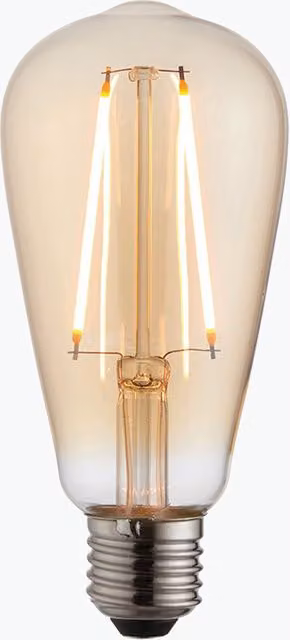 Perch & Parrow Ora LED Pear Shaped Vintage Bulb with Amber Transparent Glass and Warm White Light