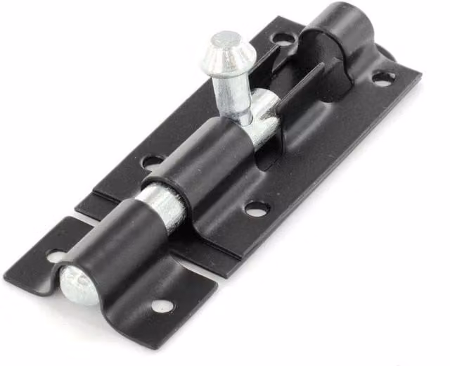 Securit Tower Bolt in Black and Silver