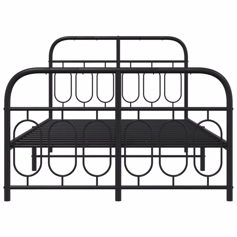 Berkfield Home Metal Bed Frame with Footboard in Black, W/D/H: 120 x 190 x 125 cm – 3