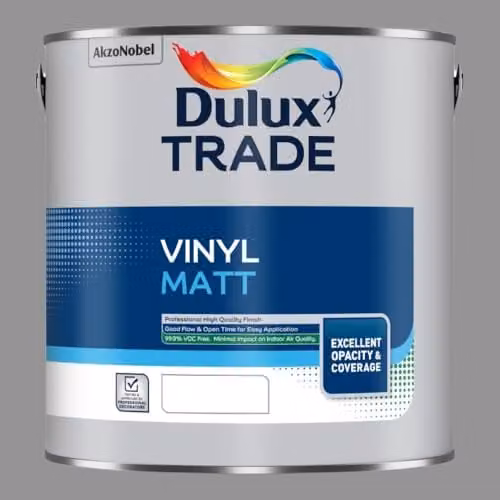Dulux Trade Vinyl Matt Dispersion Paint in Deep Fossil Grey, 2.5 l