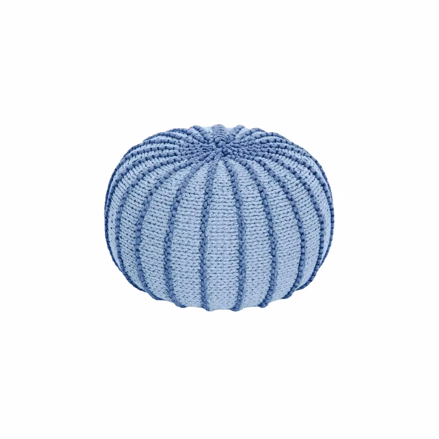 Zuri House Ziggy Knitted Pouffe in Baby Blue – 3