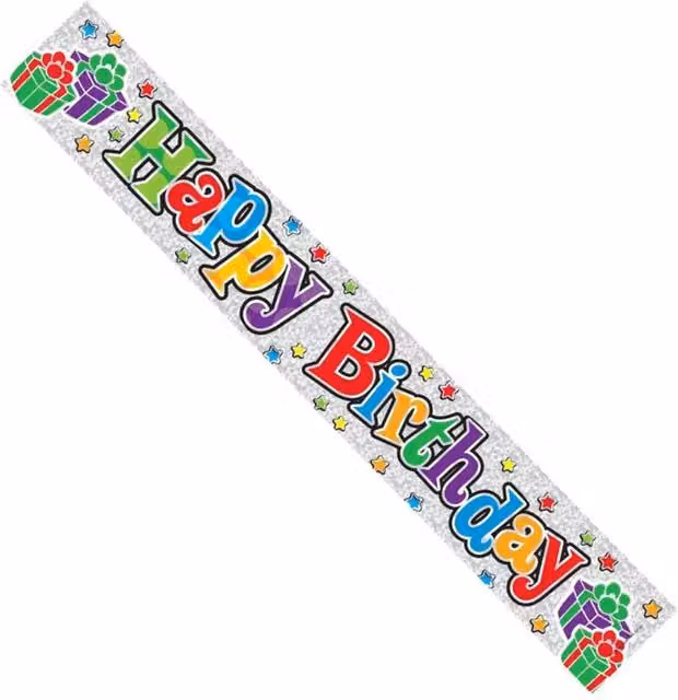 KDMD Grey Happy Birthday Hanging Pennant Banner Pack of 12